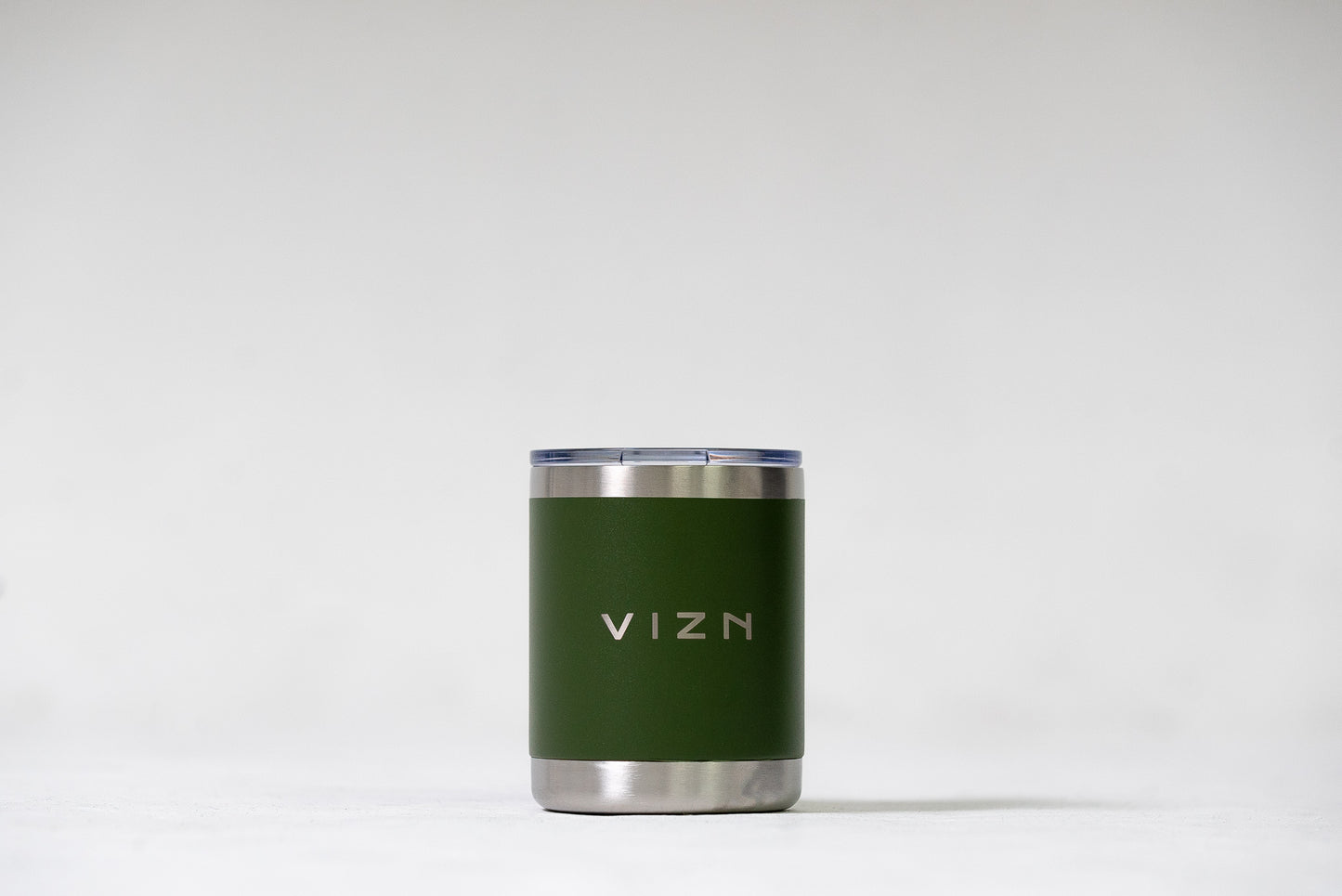 Khaki OG Tumbler displaying its modern, easy-to-clean stainless steel construction