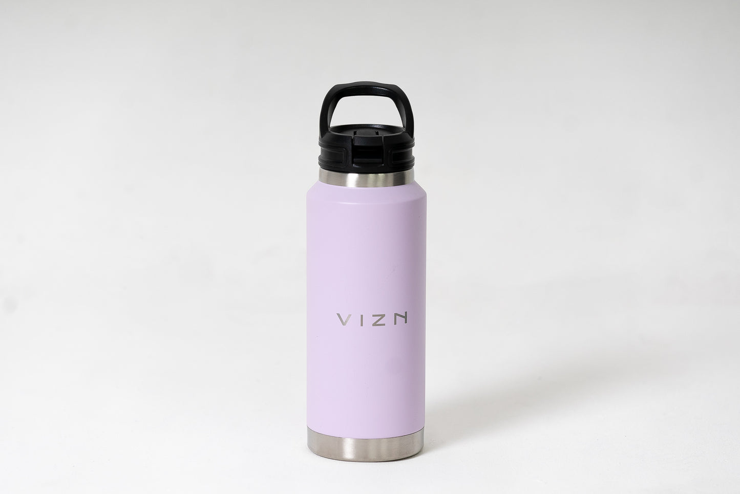 1 litre vacuum insulated water bottle with spout lid and carry handle in lilac