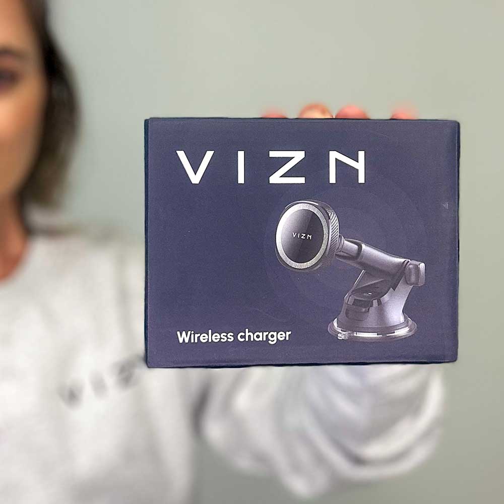 VIZN's wireless phone charger with magnetic mount.